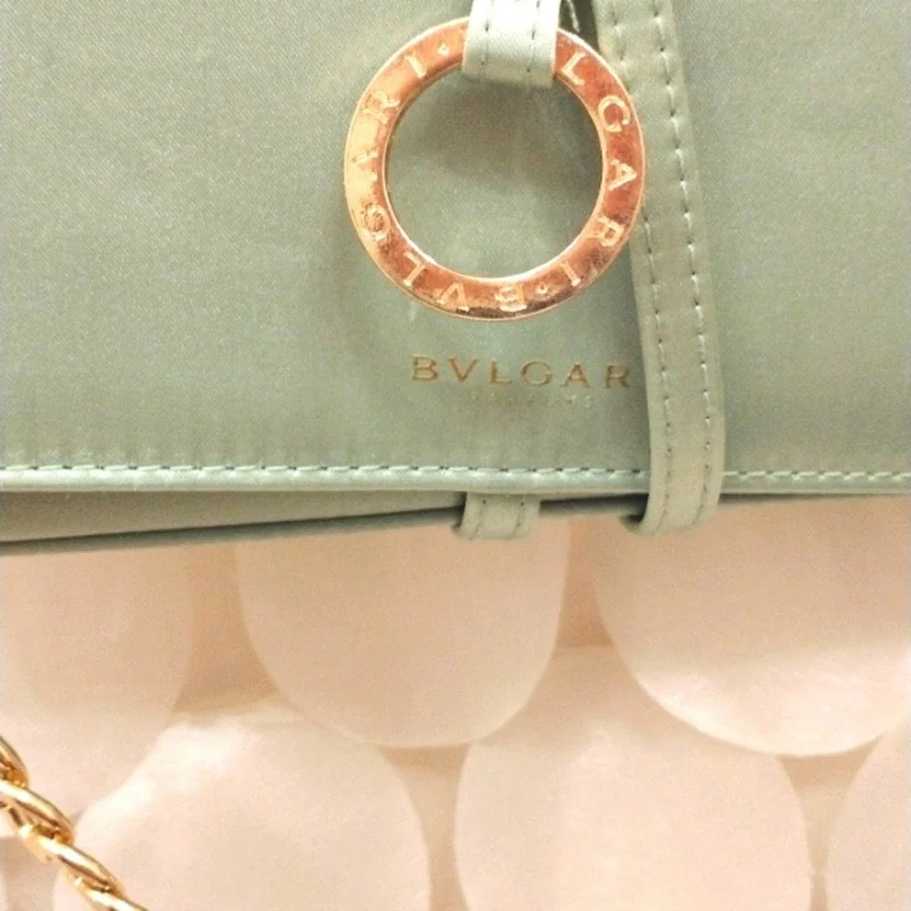 BVGARI with BOX CROSSBODY Authentic Satin Clutch Handbag w added 2 Gold … - Picture 12 of 16